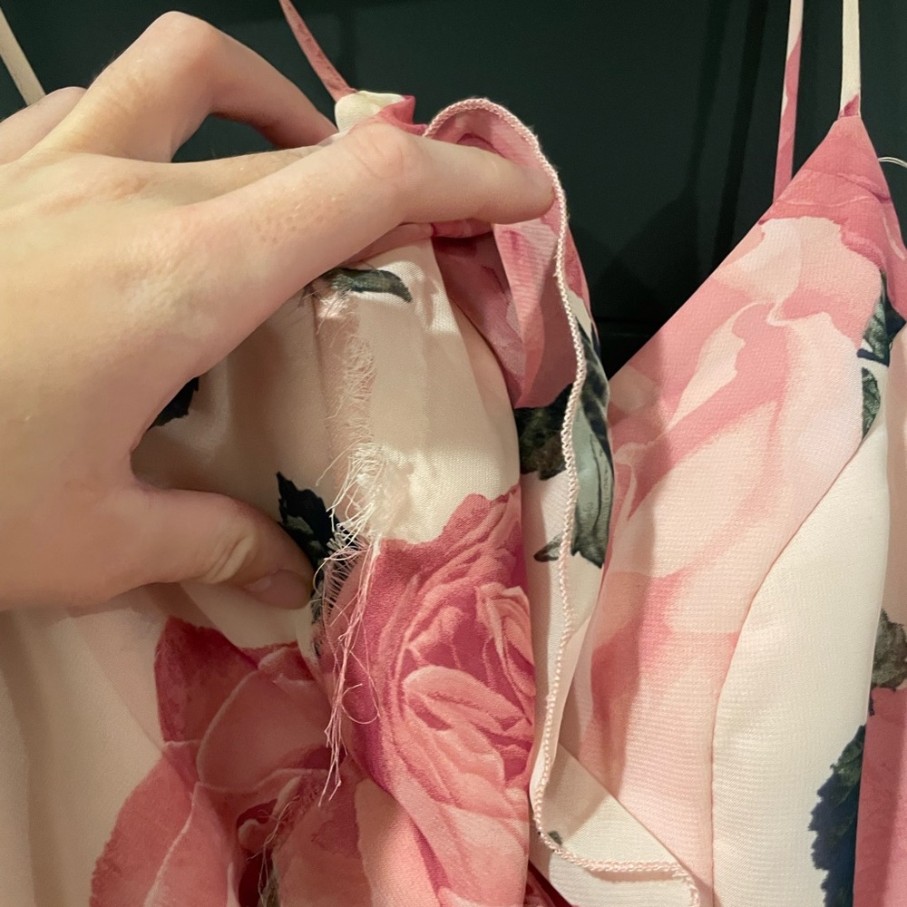 Pink Roses Maxi Prom Dress - Picture 9 of 12